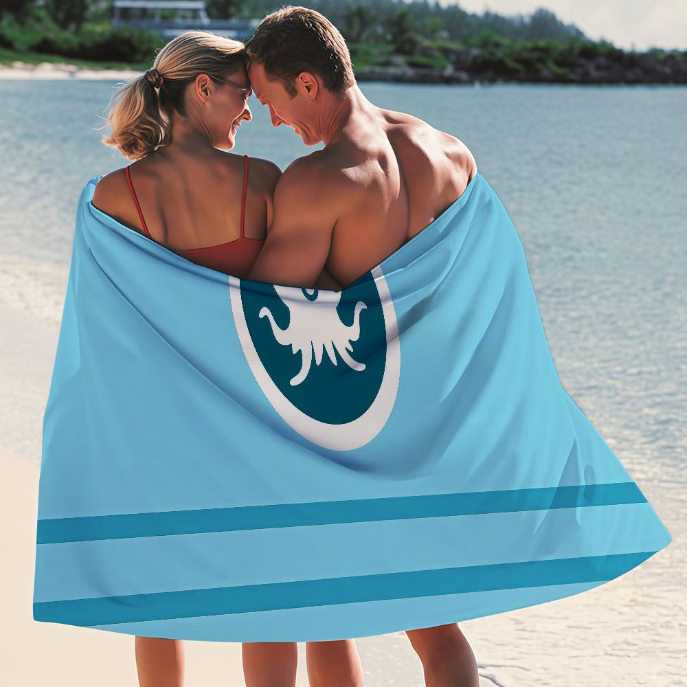 Blaues O-Octonauts Logo Handtuch Schnelltrocknende Strandhandtücher Sind Geeignet Für Schwimmbäder Camping Yoga Und Das Fitnessstudio
