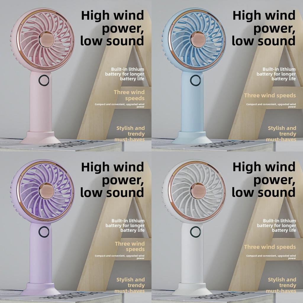 Mini Usb Handheld Fan With Detachable Base And 3speed Adjustable Airflow