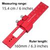 Inch Metric Precision T Type Pocket Ruler for Carpentry, Slide Stop, Multipurpose Measuring Aid