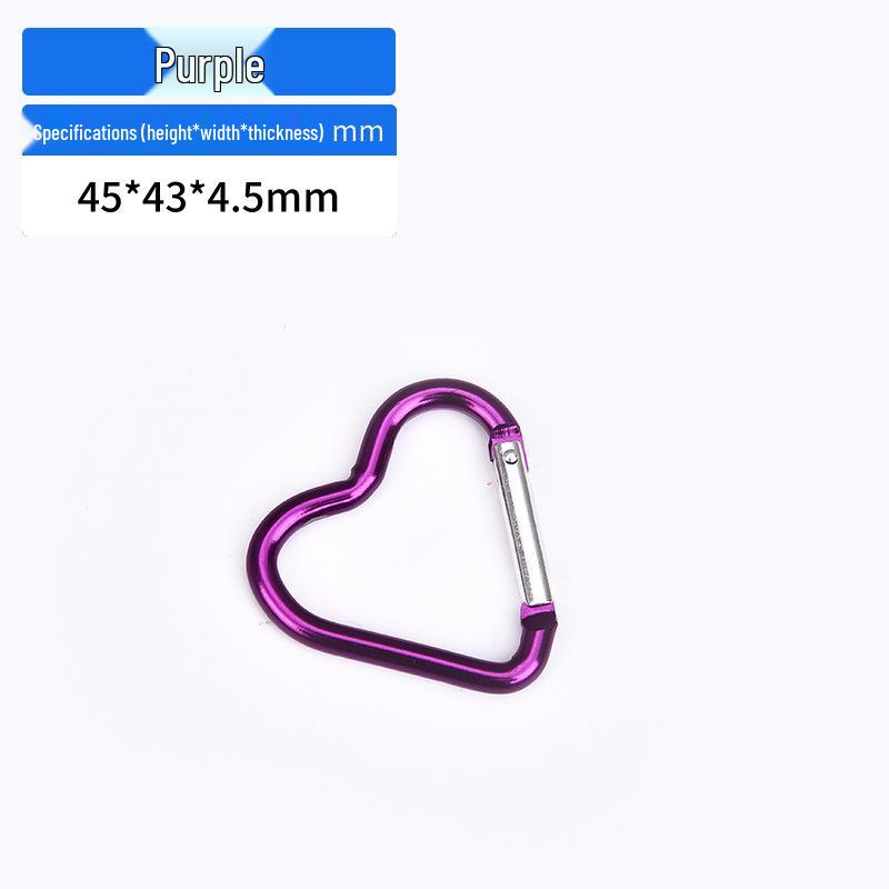 Mini Heart Shaped Carabiner Hook - Aluminum Outdoor Clothing Clip