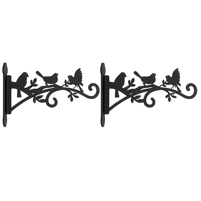 Wall-Mounted Plant Hanger with Bird & Leaf Design - Heavy-Duty, Easy-to-Install Hook for Outdoor Flower Baskets