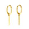 Fashion earrings women's hip-hop personality niche design sense electroplating small chain ear buckle stainless steel earrings