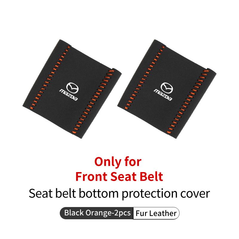 Car Buckle Protective Cover Fur Leather Safety Belt Protector Auto Accessories For Mazda 3 6 2 Axela CX5 CX3 CX30 CX9 Atenza IUE2