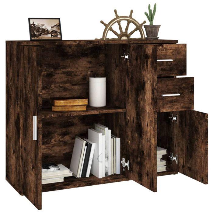 VidaXL Buffet Smoked Oak 91x29.5x75 Cm Engineered Wood 823274