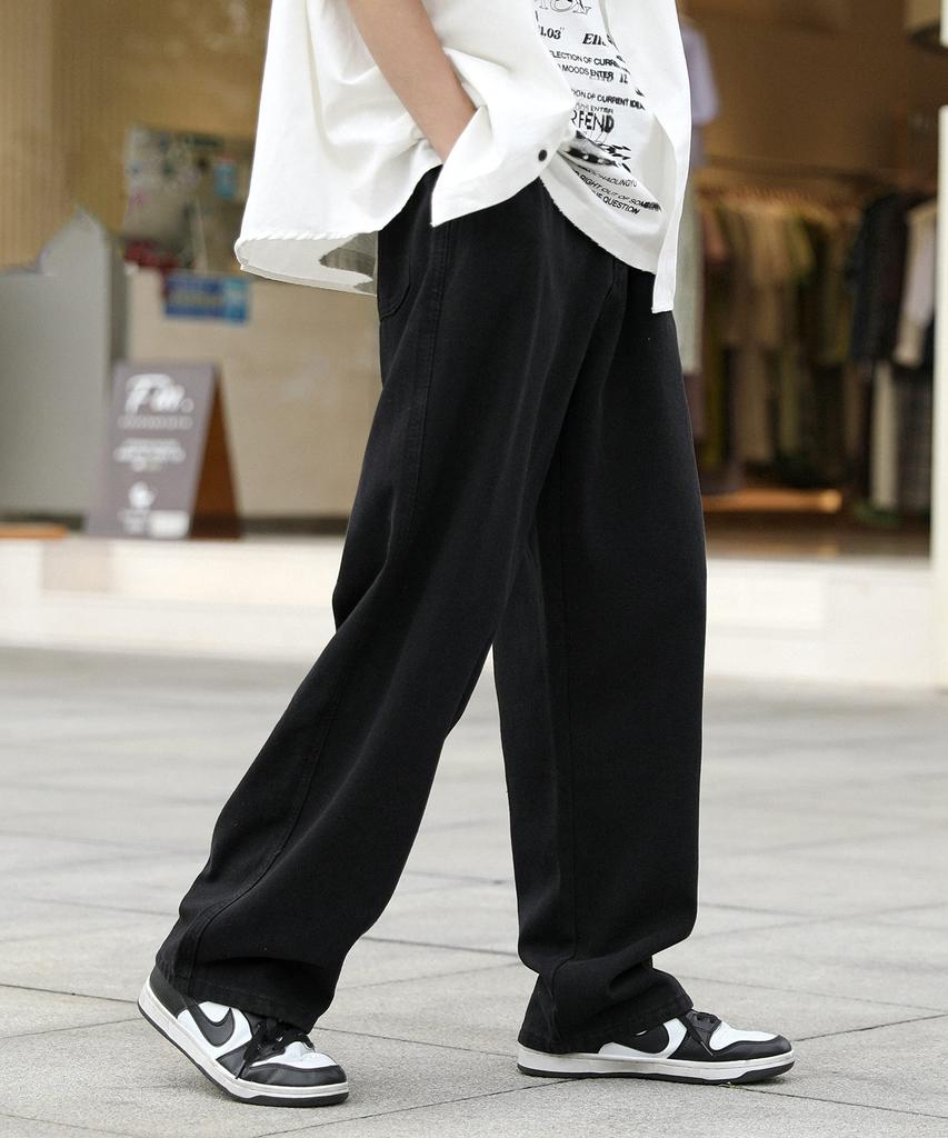 ג'ינס ג'ינס רחב לולו קז'ואל למידות גברים, התאמה, ג'ינס, סגנון, XL, שחור, EC-004