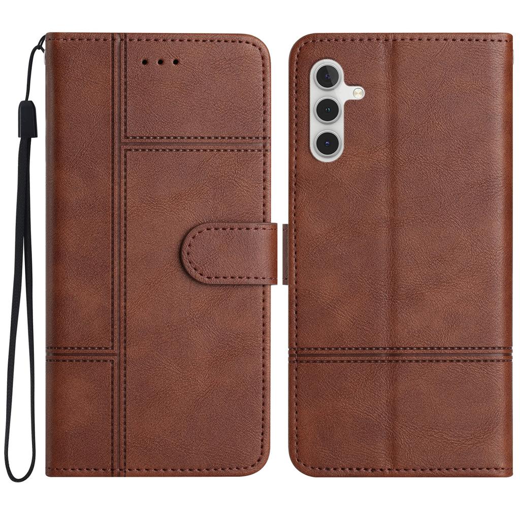 For Samsung Galaxy A56 5G Case Line Imprinted PU Leather Wallet Phone Cover