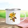 Tazas de Esmalte Retro con Estampado de Flores Tazas de Café Creativas Verano Picnic al Aire Libre Bebidas Zumo Leche Tazas de Acampada Asa Utensilios para Beber Regalos