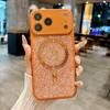 Glitter Diamond Rhinestone Phone Case for iPhone 17 16 15 14 Pro Max Air Shiny Bling Wireless Charging Magnetic Shockproof Cover