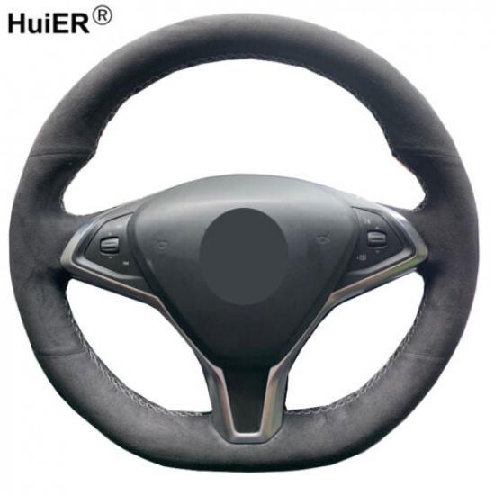 DIY Hand Sewing Car Steering Wheel Cover Suede Leather For Tesla Model S Model X