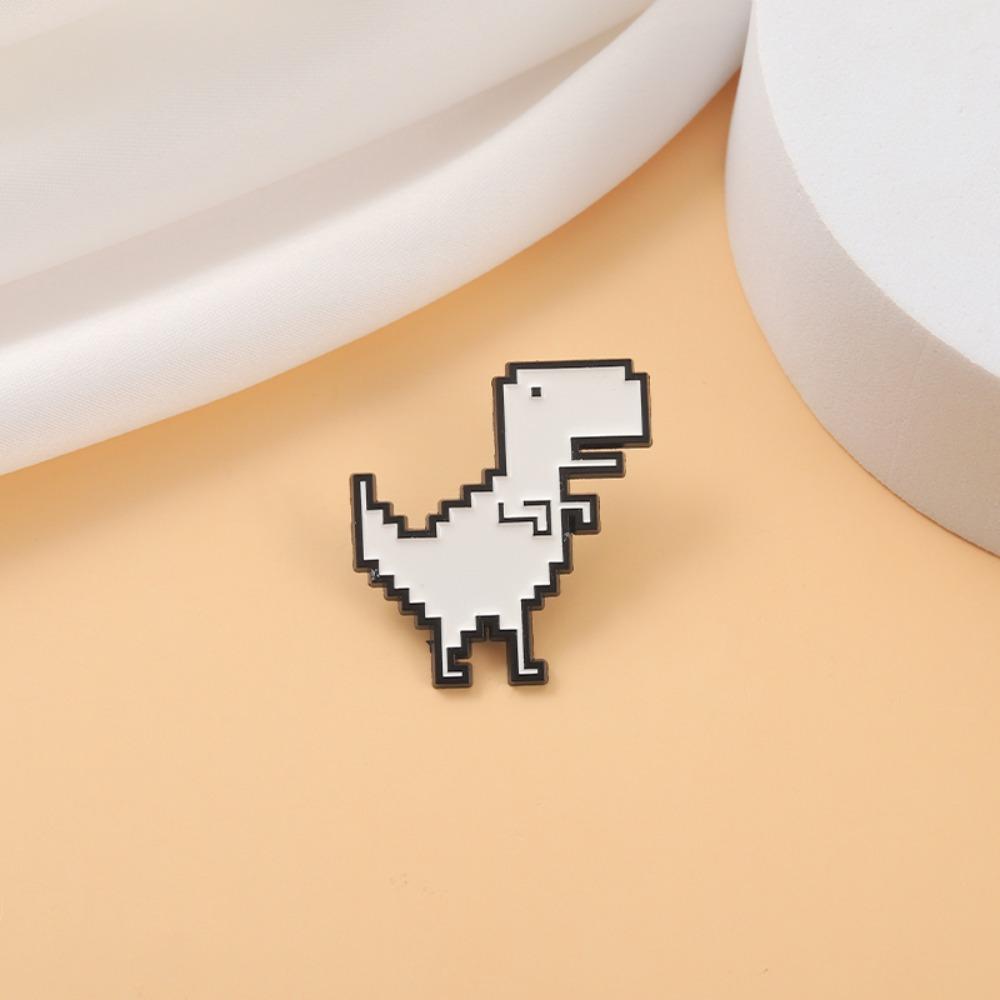 Dinosaur Brooches Pixel Style Lapel Badges Gift Enamel Pins  Kids Friends