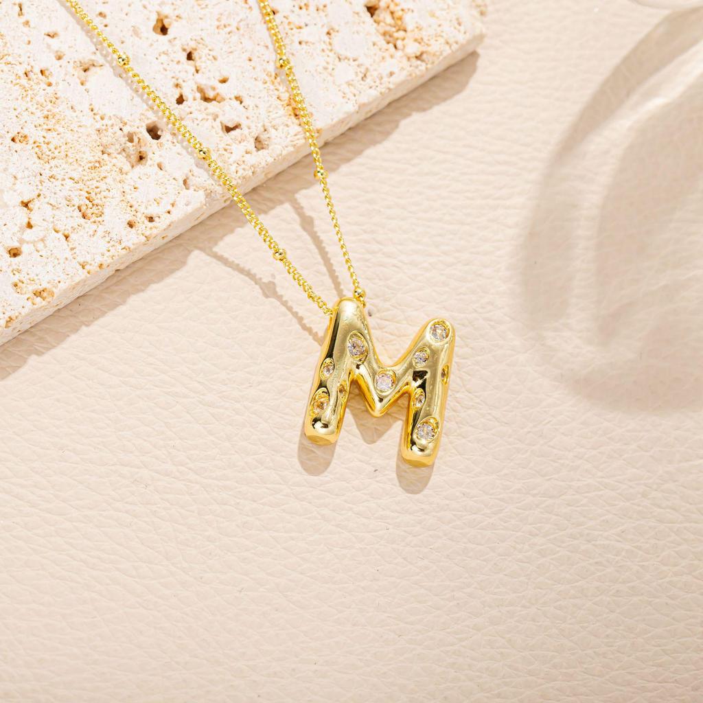 Women's Full Diamond Alphabet Pendant Necklace - DIY Clavicle Choker