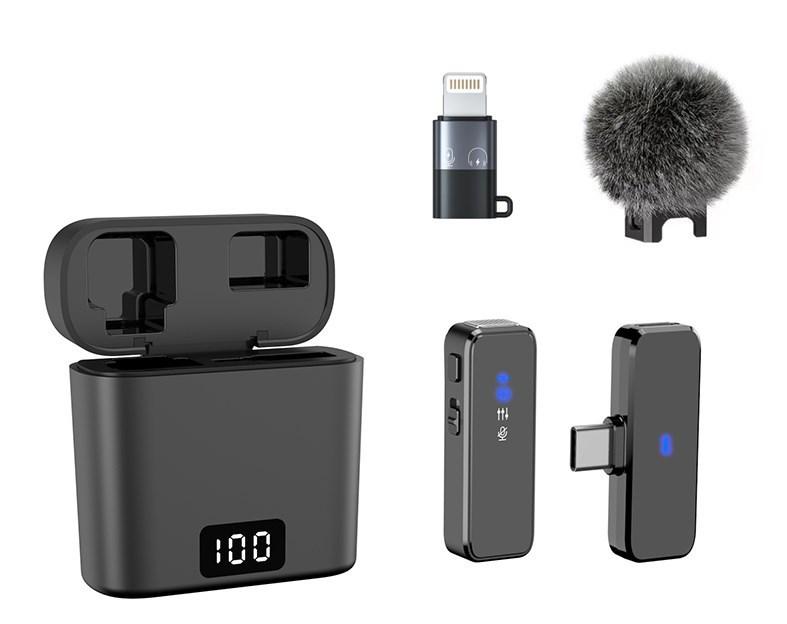 M3 Wireless Collar Clip Microphone with Charging Case, Dual Storage, Noise Reduction, for Mobile Live Broadcasts.