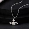 European and American Fashion Rhinestone Charm Necklace with Star, Heart, and Cross Pendants