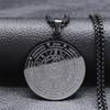 Unisex Zodiac Sign Round Pendant Necklace Stainless Steel Titanium Steel Jewelry