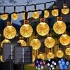 Solar-Powered Crystal Ball LED String Lights for Outdoor Camping and Tents