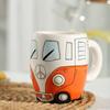 Deding Keramik Handbemalt Cartoon Auto Bus Kreative Persönlichkeit Kaffeetasse Frühstück Wasserbecher