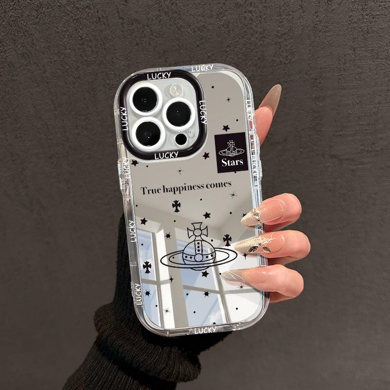 Cartoon Planet for Apple 17promax Mobile Phone Case for IPhone15plus Mirror Cream 14/13 Anti-fall