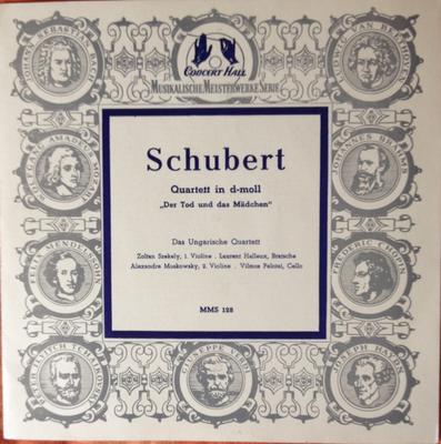 10-Zoll Schallplatte FRANZ SCHUBERT , DAS UNGARISCHE QUARTETT - Quartett d-Moll "Der Tod und das MMS128 Musical Masterpiece Deutschland Klassisch Gebraucht