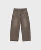 WORK ON BODY OFF Ez Semi-Wide Curved Denim Pants [Sand]