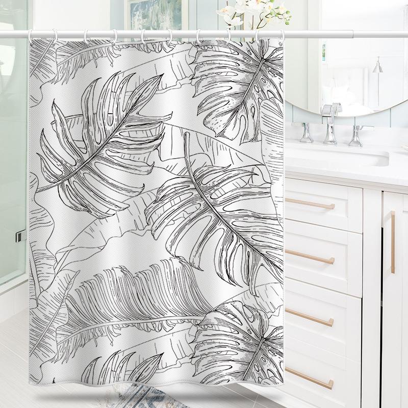 Bathroom Thickened Waterproof Curtain Mildew Proof Shower Curtain Shower Partition Curtain Shower Curtain Bathroom Curtain Free Perforation