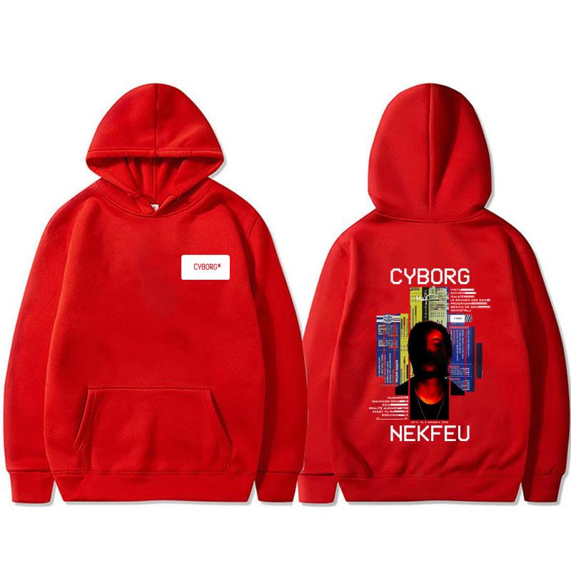 

Худи с графическим принтом киборга рэпера Nekfeu для мужчин и женщин, Мода в стиле хип-хоп, Поп-музыка, Пуловер, Мужская повседневная одежда, Винтажная толстовка с капюшоном на флисе S