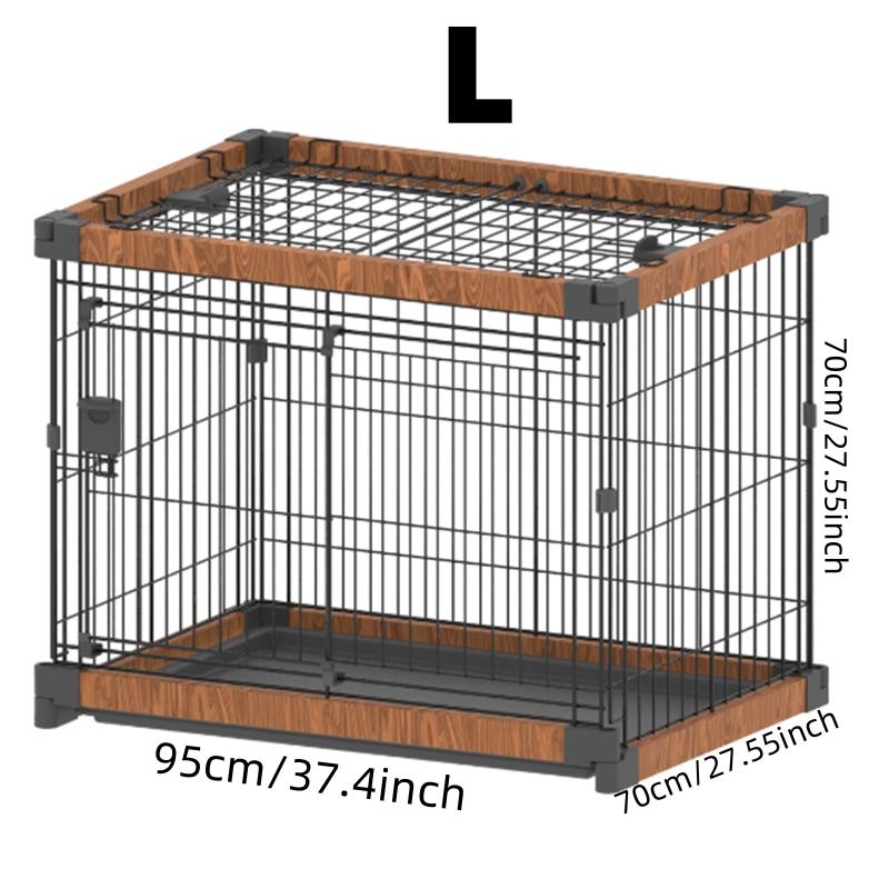 

Большой черный складной контейнер для хранения домашних животных, переноска для кошек, переноска для собак, однослойная переноска для домашних животных с лотком, вольер для домашних животных, собачья будка, дерево, пластик L95x70x90cm чёрный