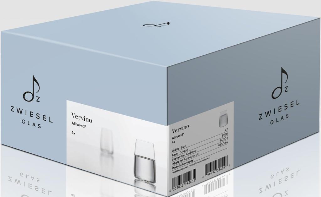 ZWIESEL GLAS Vervino Tumblers for Water, Mineral Water, and Soft Drinks, Pair of 2, Machine-Made (m122203)