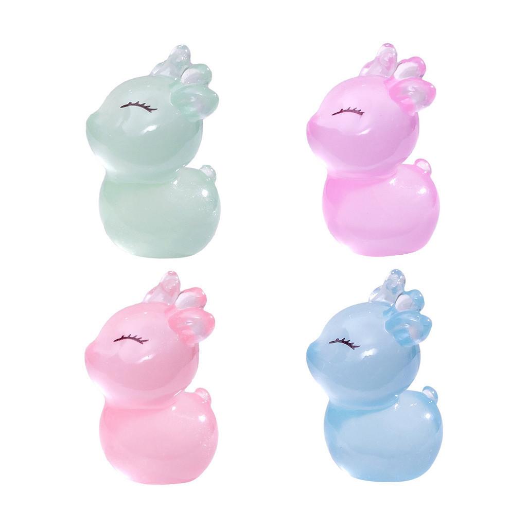 Entzückende im Dunkeln leuchtende Harz-Hirsch-Miniatur für DIY-Gartendekoration und Basteln