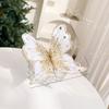 Christmas Tree Glitter Decor With Faux Butterfly Ornaments For Holiday Festivities