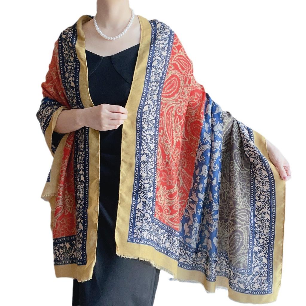 Bohemian Style Scarf for Women Soft Autumn and Winter Warm Shawl for Travel