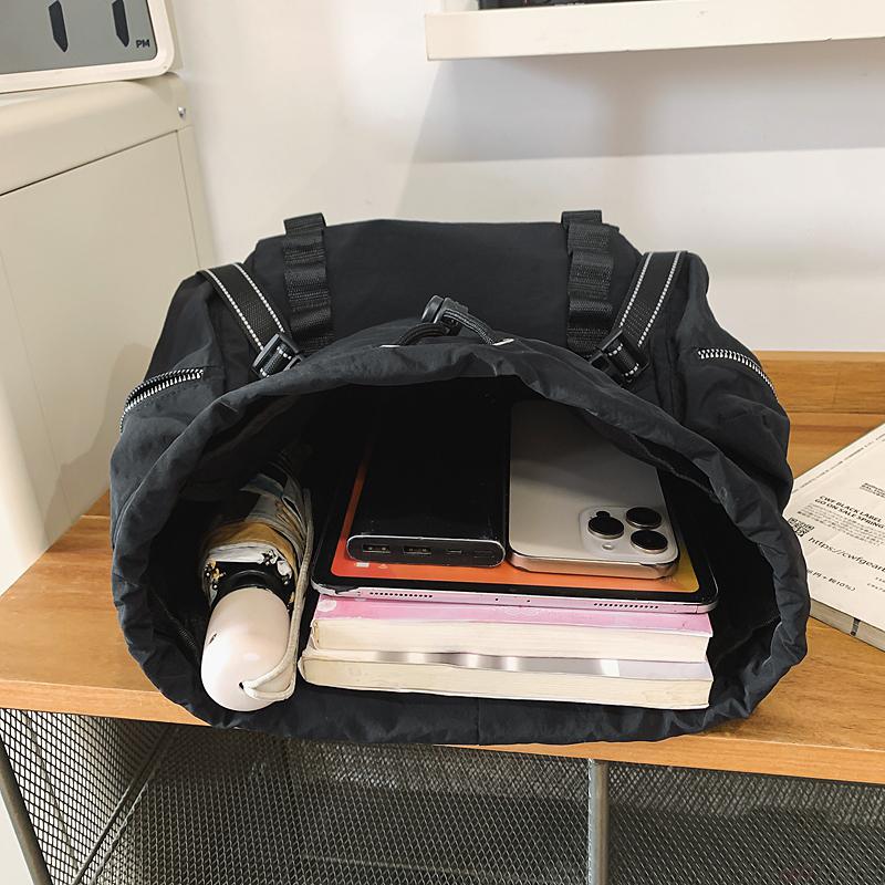 Men's Outdoor Mountaineering Bag Women's Lightweight Travel Backpack Solid Color High School Student Schoolbag