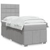 VidaXL Slat Bed Base and Mattress Light Grey 90x190 Cm Fabric 3293823
