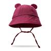 Summer Baby Comfortable Solid Color Little Hat Baby Pure Cotton Bear Ear Fisherman Hat Children Sunshade Hat