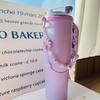 Water Bottle Handle Strap For Stanley Cup 30oz/40oz Portable Cute Crystal Cup Set 6-10cm Silicone Sling Thermos Cup Accessories