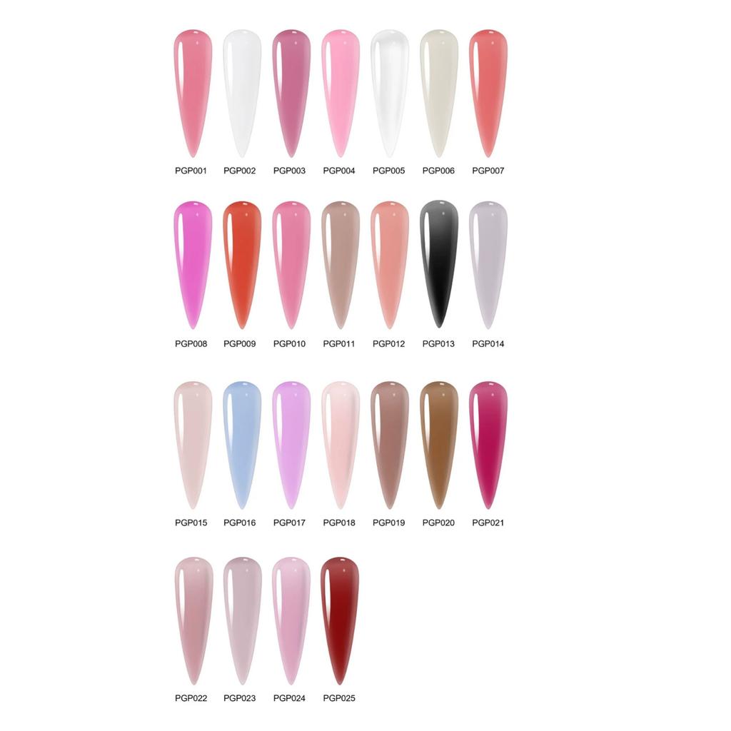 LIMEGIRL 25 barev Poly Gel 15 ml Sada na prodlužování nehtů – Builder Gel Odstranitelný UV Gel pro Nail Art, Kutilství Domácí Salon