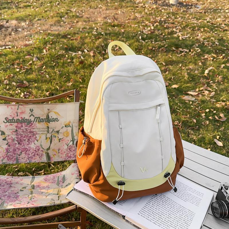 Outdoor Large-capacity Color-blocked Hiking Backpack, Lightweight Autumn Outing Bag, Stylish Student Commuter School Bag