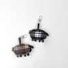 Yogodlns Keychain Bag Charm PU Leather Plaid Sheep Handmade Woven Rope Premium Cute Durable Phone Strap Purse Decoration Gift