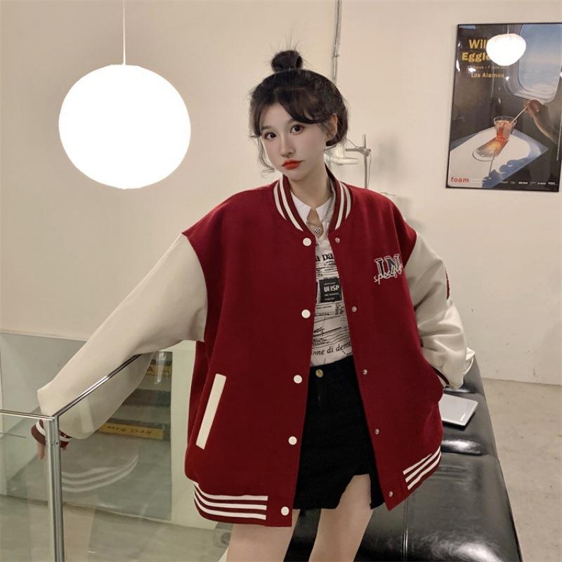 

Women s Casual Fashion Jacket Solid Color Lapel Double Button Coat XL красный
