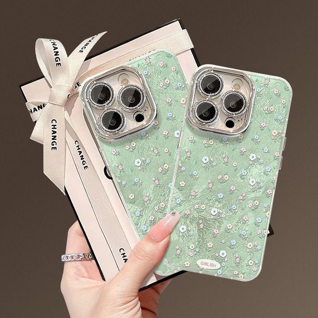 Fine Hole Glacier Pattern Mobile Phone Case Japanese and Korean Cartoon Cute Protective Cover Ins Style Mobile Phone Case TPU Couple Cooling