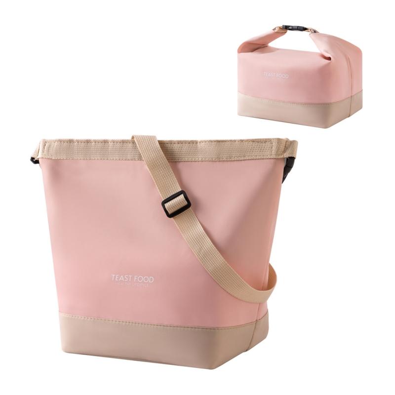 Portable Lunch Bag with Buckle Durable Insulated Lunch Box Tote Cooler Handbag Thermal Bento Pouch Food Carrier Shoulder Bags