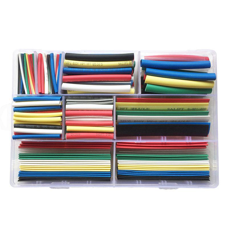 385pcs 2:1 White Heat Shrink Wire Wrap Tube Assortment Assorted Sleeve 9 Sizes