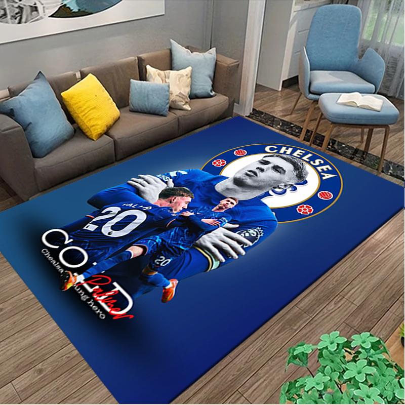 1pc Office Printed Area Carpet, Chelsea FC Rug, Home Sofa Chair Mat For Christmas and Halloween Décor