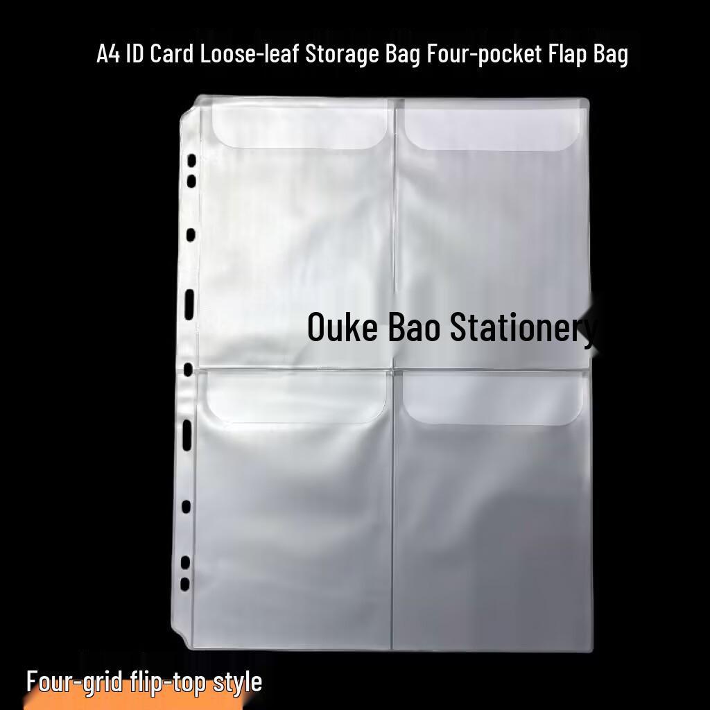 PVC Zipper Storage Bag: A4/A5/B5 Receipt Holder & A6 Planner with 6-Hole Loose-Leaf Feature