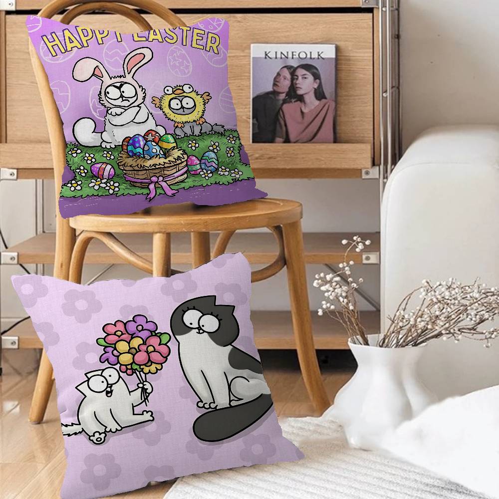 S-Simons Cartoon C-Kat Kissenbezug Kissenbezug Polsterung Sofa Zierkissen Heimdeko Kissenbezug
