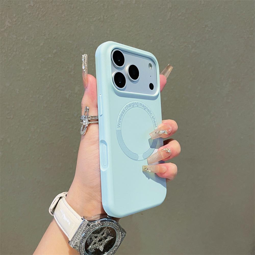 Matte Liquid Silicone Magnetic For Magsafe Phone Case For iPhone 17 Air 16 15 14 13 12 11 Pro Max Solid Color Protection Cover