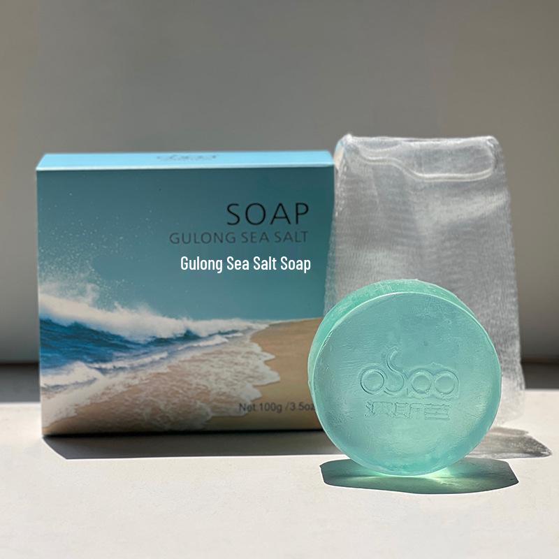 Gu Long Men's Sea Salt & Plant Essence Soap - Refreshing Bath & Facial Cleanser with Invigorating Fragrance