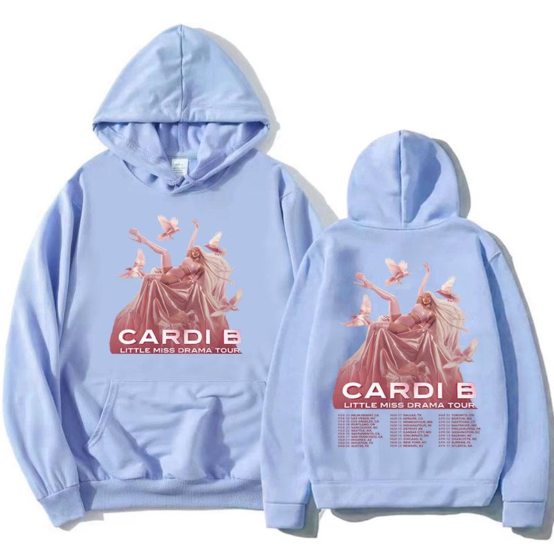 LittleMiss Drama Tour Hoodies Singer Cardi B Graphic Printing Sweatshirts Winter Fleece Casual Hooded Pullover Unisex Streetwear