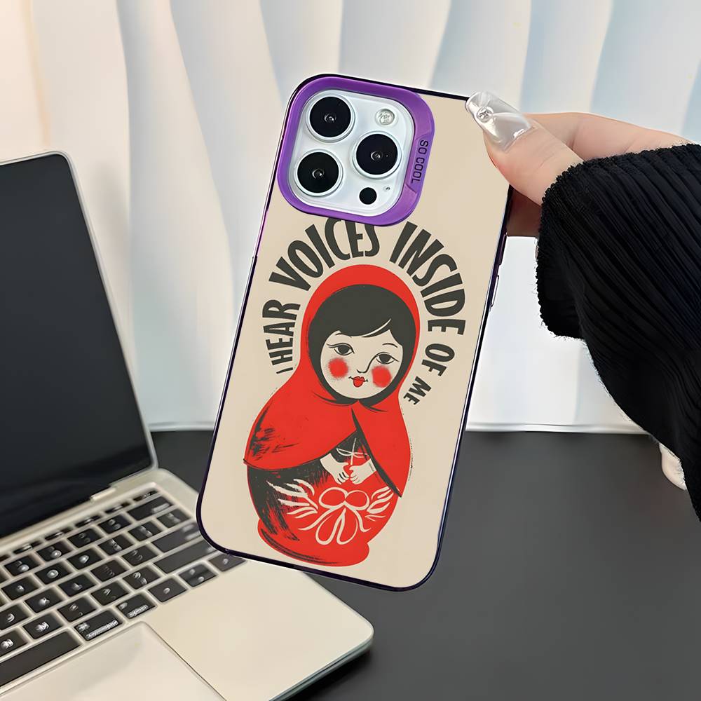 

Russian Dolls Matryoshka Phone Case For iPhone 17,16,15,14,13,12,11,Pro,XS,Max,Plus,Mini,SE4,E Purple Matte Shockproof Cover iPhone17