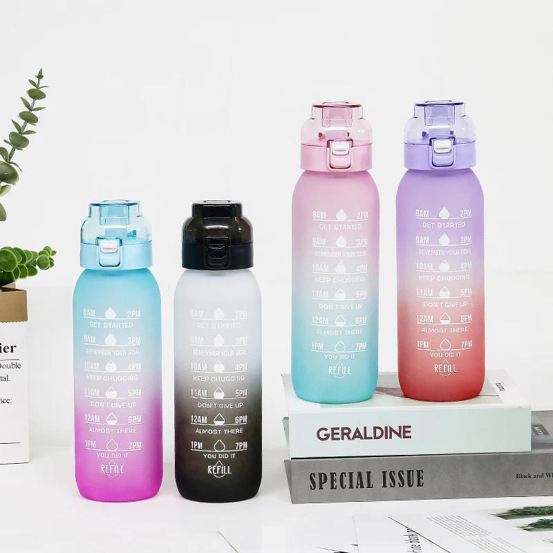 1PC 1000ML Flavor Water Bottle With Straw With 5PCS Flavor Pods Fashion Fitness Water Bottle For Outdoor Activities Sports Termo