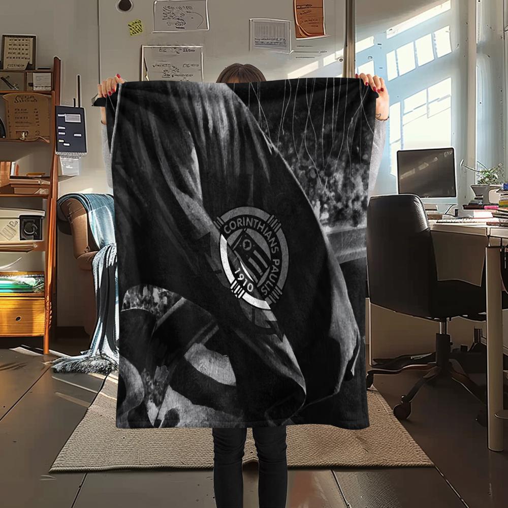 Corinthians Football Club,pattern Flannel Blanket, High quality Comfortable for All Seasons, Home Decor, Warmth and Comfort, Perfect for Gifts.
